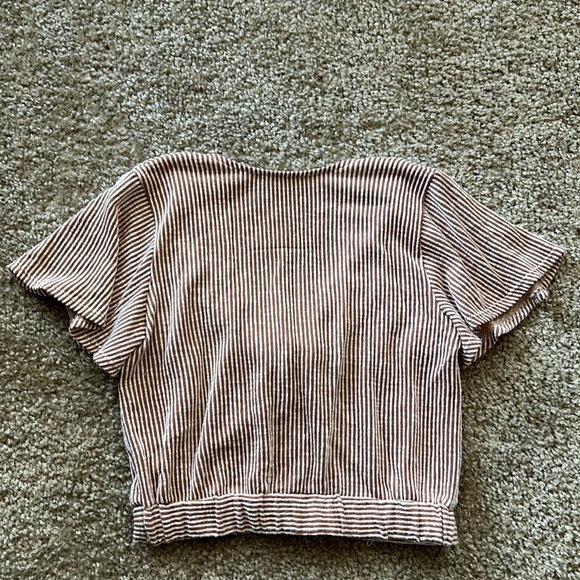 Brown and White Striped Top - Picture 2 of 4